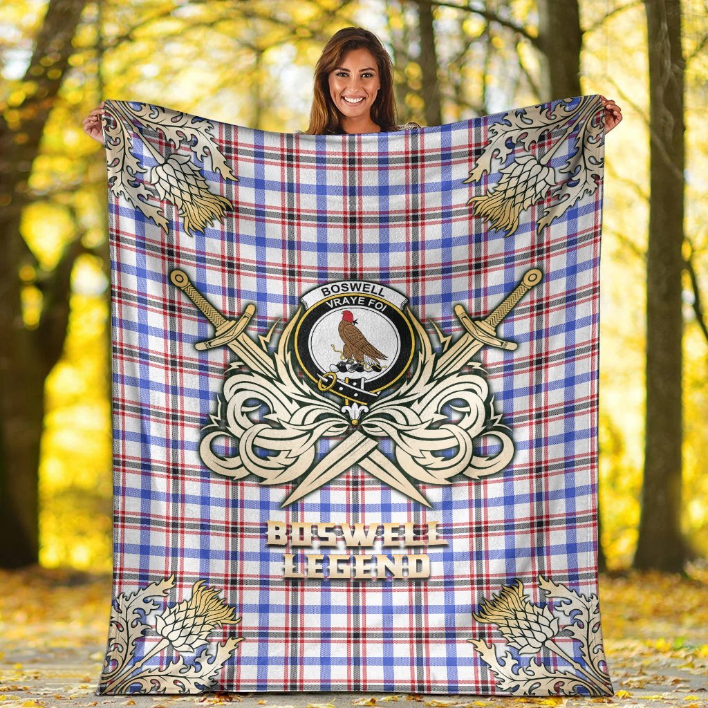 Boswell Modern Tartan Gold Courage Symbol Blanket