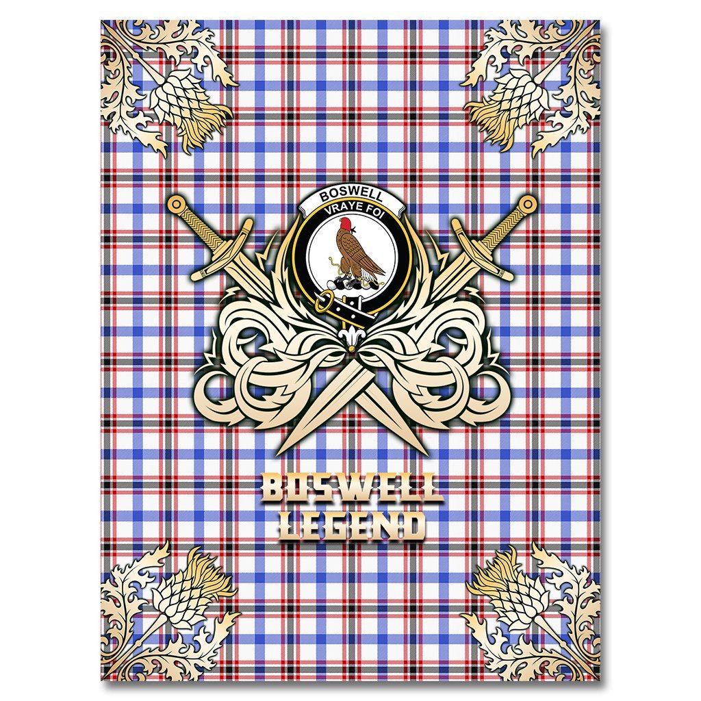 Boswell Modern Tartan Gold Courage Symbol Blanket