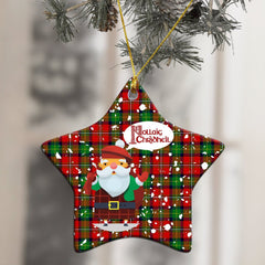 Boyd Modern Tartan Christmas Ceramic Ornament - Santa Style