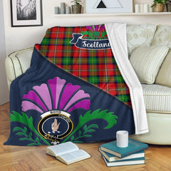 Boyd Tartan Crest Premium Blanket - Thistle Style