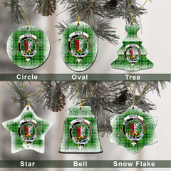 Boyle Tartan Christmas Ceramic Ornament - Snow Style