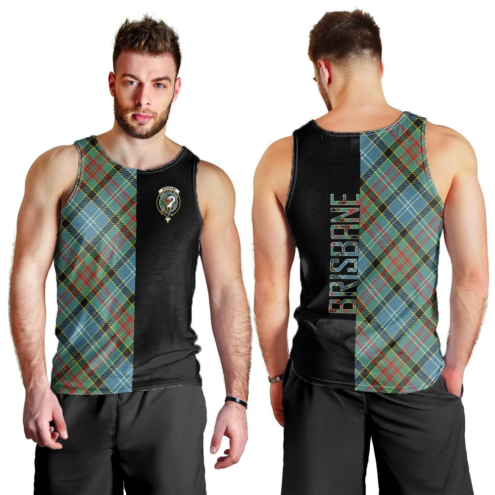 Brisbane Modern Tartan Crest Men's Tank Top - Cross Style