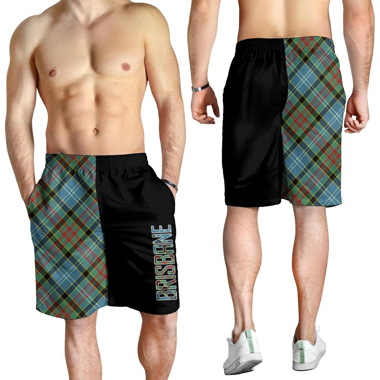 Brisbane Modern Tartan Crest Men's Short - Cross Style