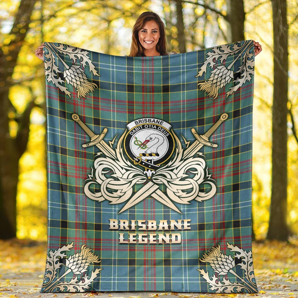 Brisbane Modern Tartan Gold Courage Symbol Blanket