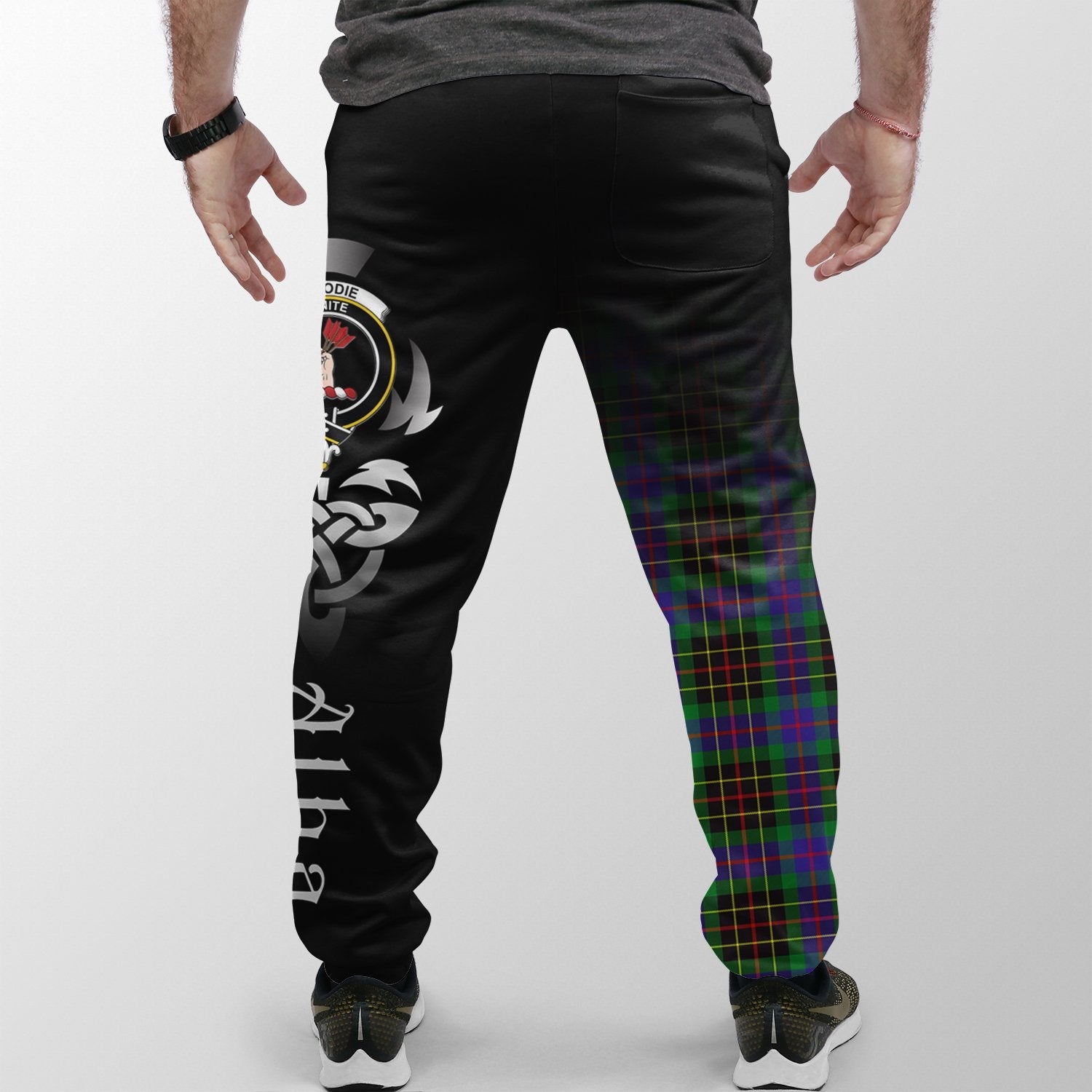 Brodie Hunting Modern Tartan Crest Jogger Sweatpants - Alba Celtic Style