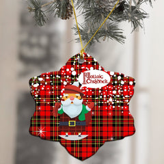 Brodie Modern Tartan Christmas Ceramic Ornament - Santa Style