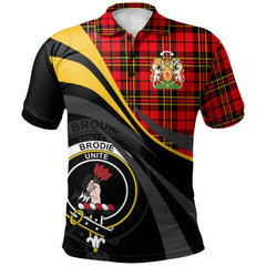 Brodie Modern Tartan Polo Shirt - Royal Coat Of Arms Style