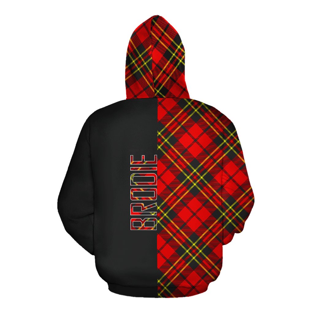 Brodie Modern Tartan Hoodie Half of Me - Cross Style