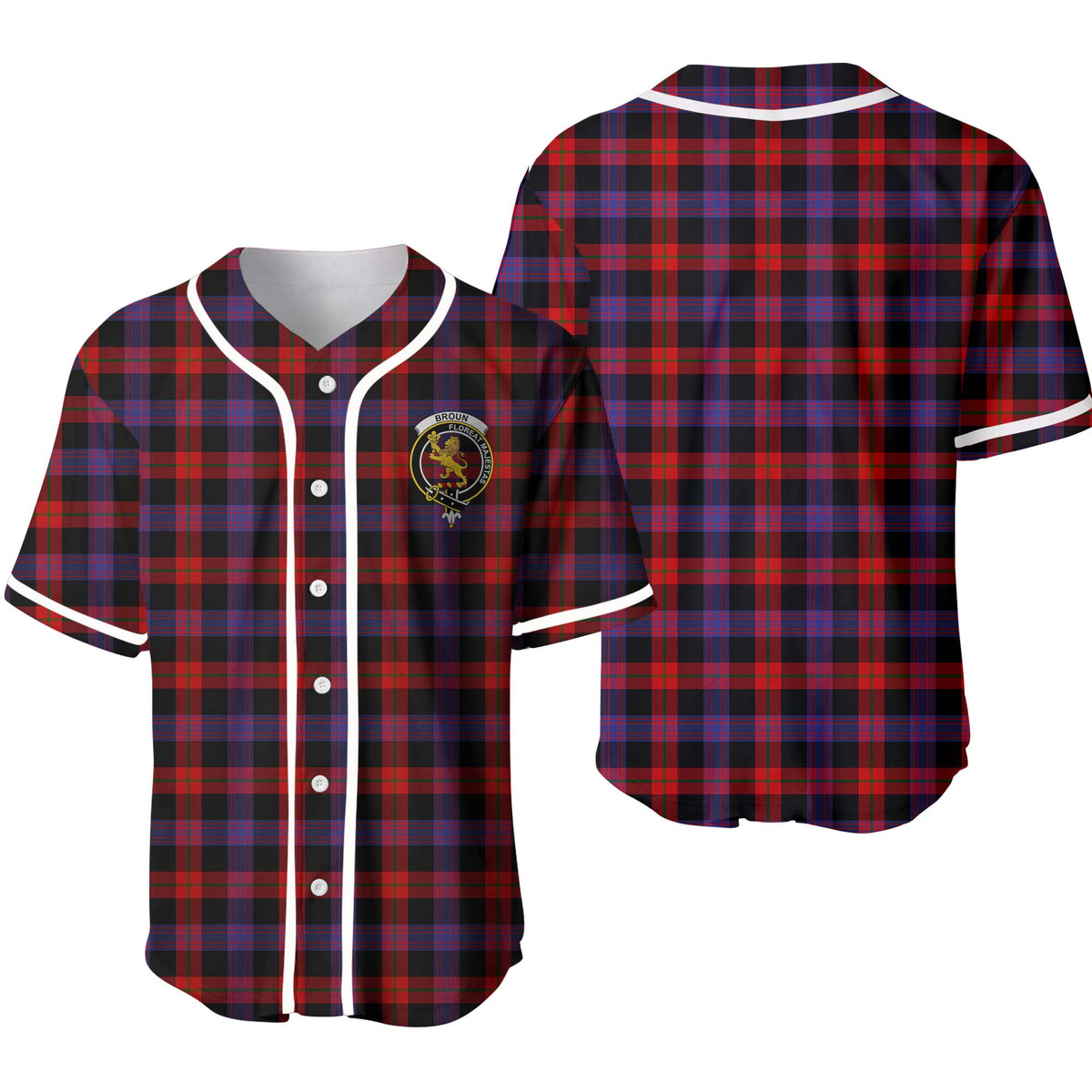 Broun Tartan Unisex Baseball Jersey