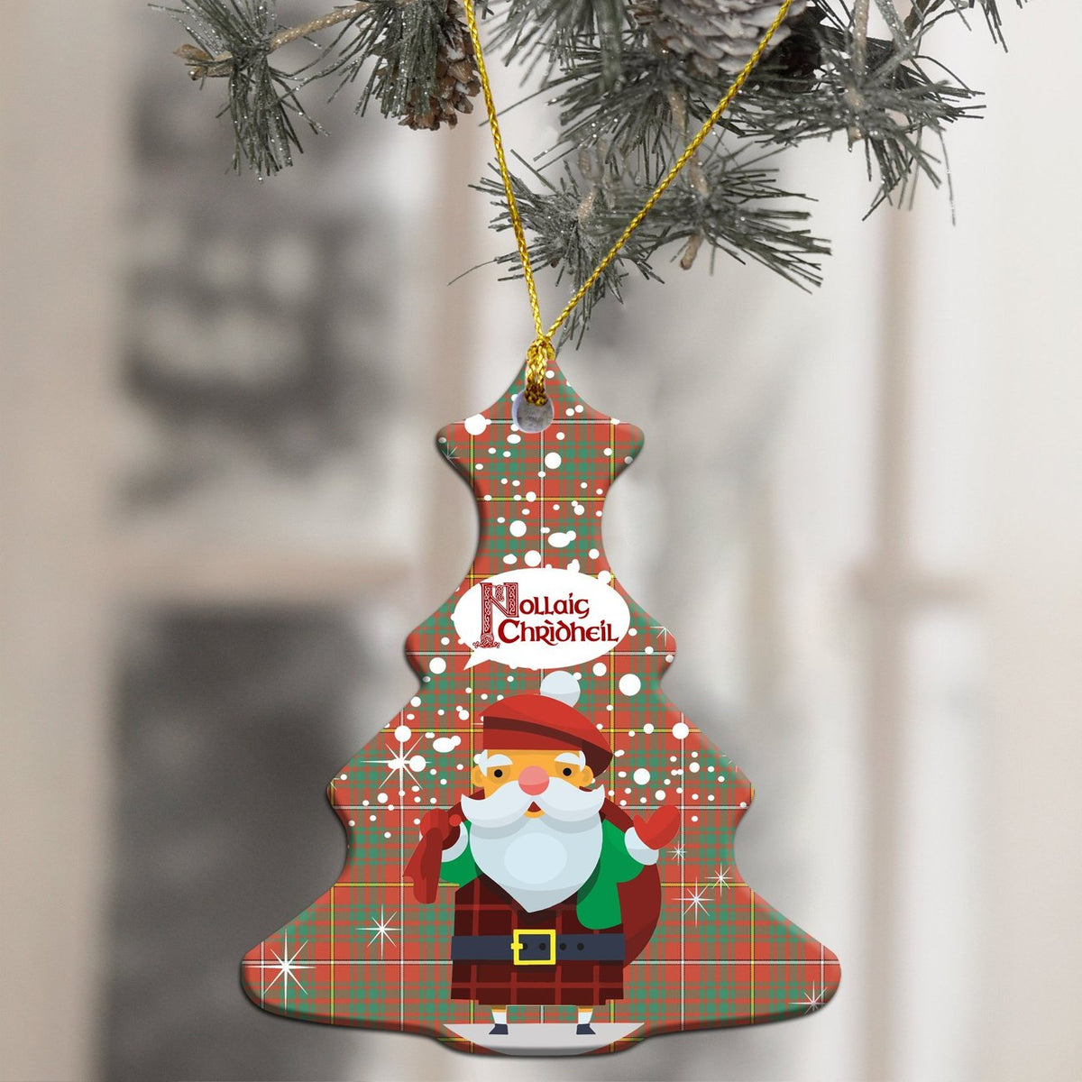 Bruce Ancient Tartan Christmas Ceramic Ornament - Santa Style