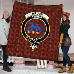 Bruce Family Tartan Crest Tartan Quilt