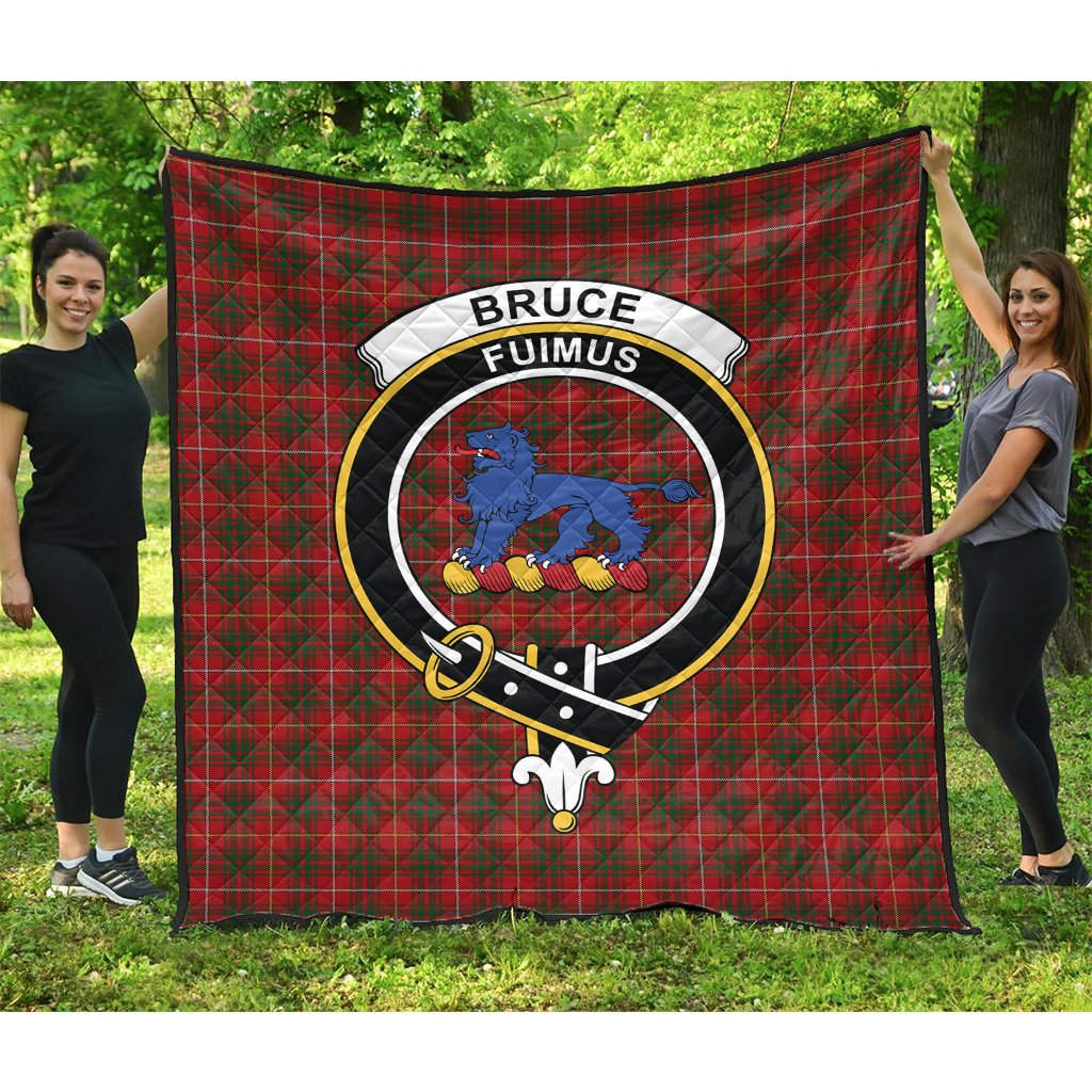 Bruce Family Tartan Crest Tartan Quilt