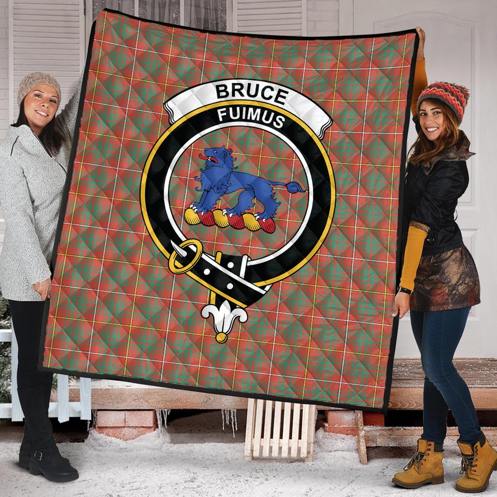 Bruce Ancient Family Tartan Crest Tartan Quilt