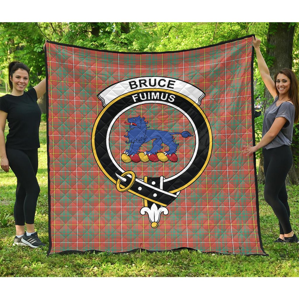 Bruce Ancient Family Tartan Crest Tartan Quilt