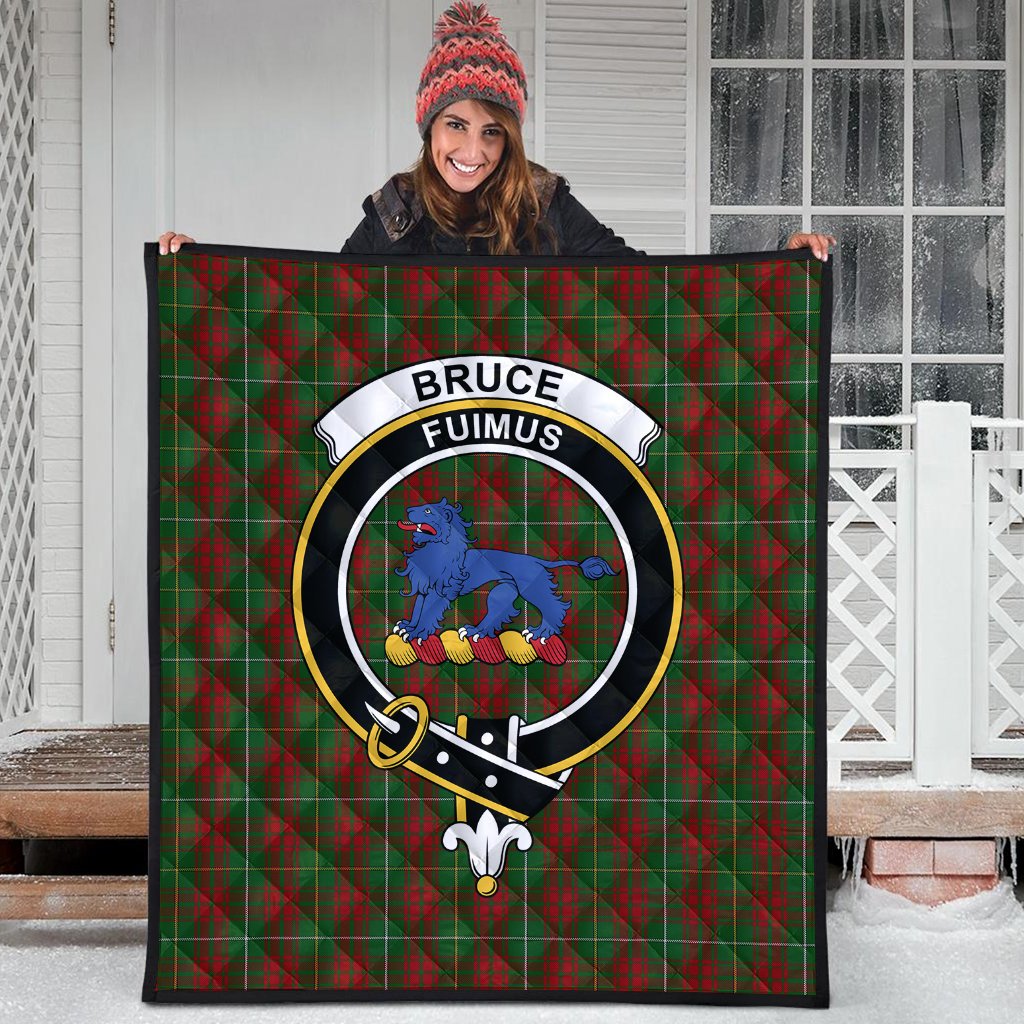 Bruce Hunting Tartan Crest Tartan Quilt