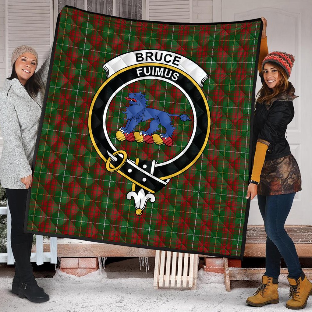 Bruce Hunting Tartan Crest Tartan Quilt