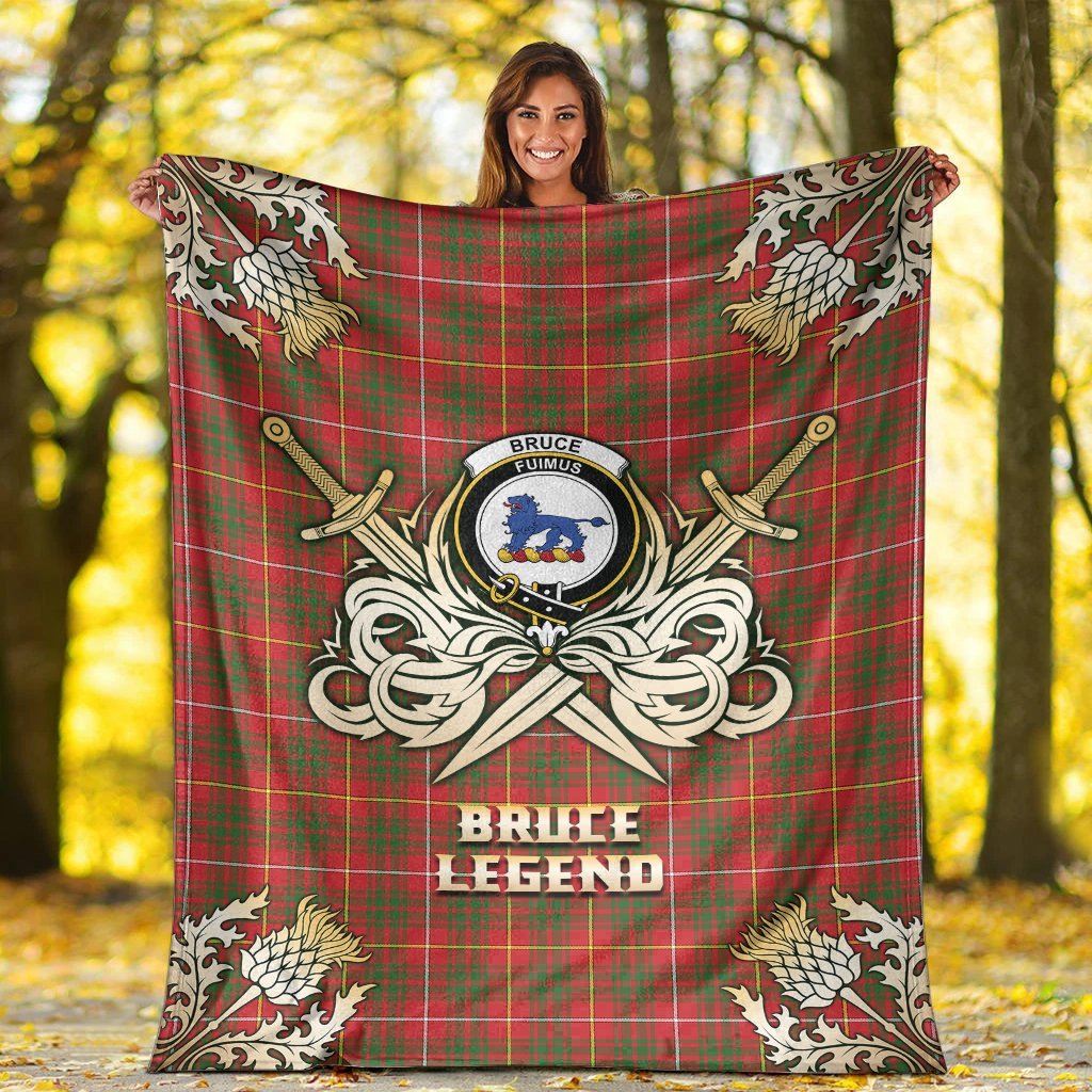 Bruce Modern Tartan Gold Courage Symbol Blanket