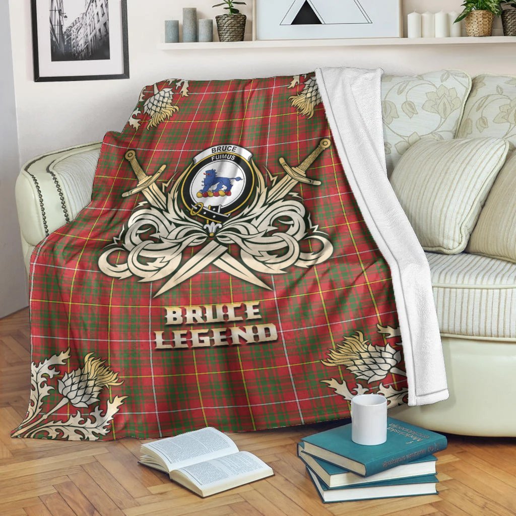 Bruce Modern Tartan Gold Courage Symbol Blanket