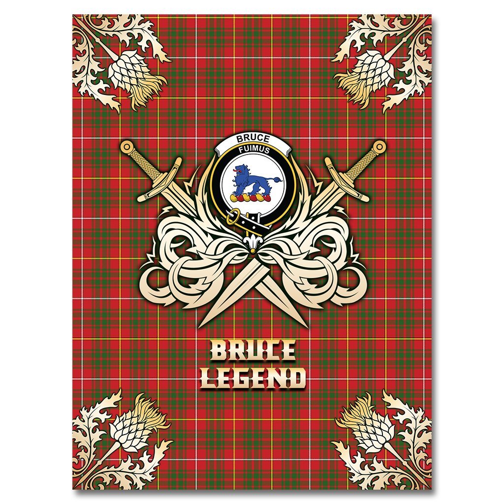 Bruce Modern Tartan Gold Courage Symbol Blanket