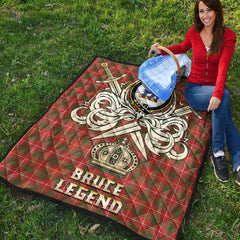 Bruce Modern Tartan Crest Legend Gold Royal Premium Quilt