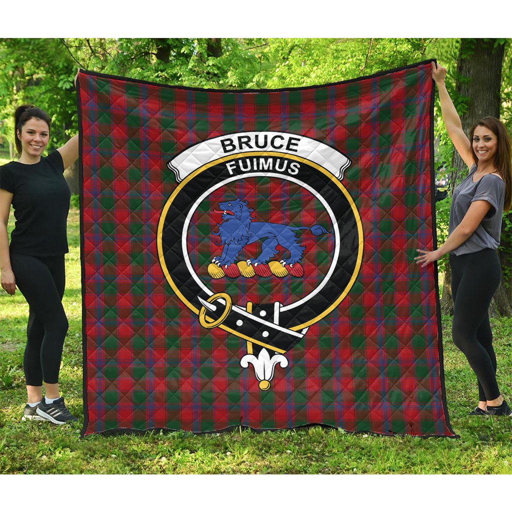 Bruce Old Tartan Crest Tartan Quilt