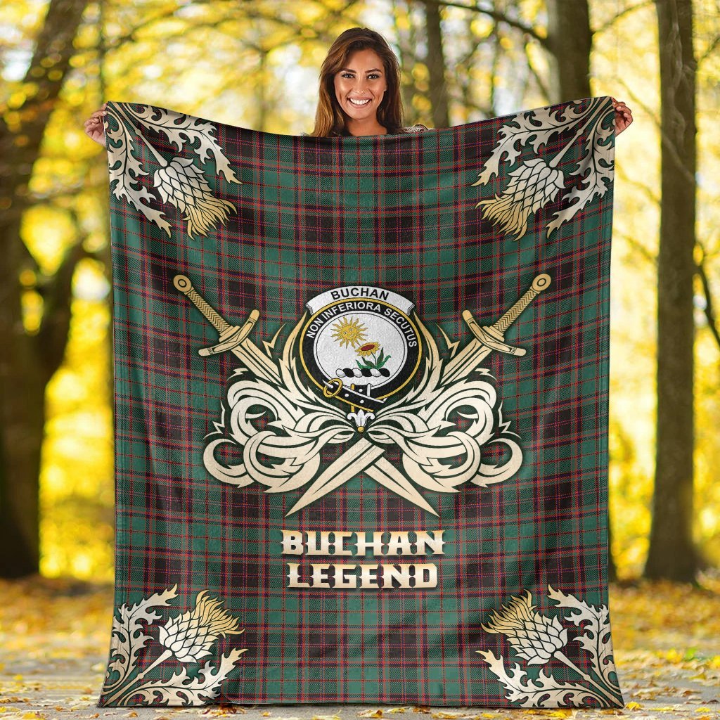 Buchan Ancient Tartan Gold Courage Symbol Blanket