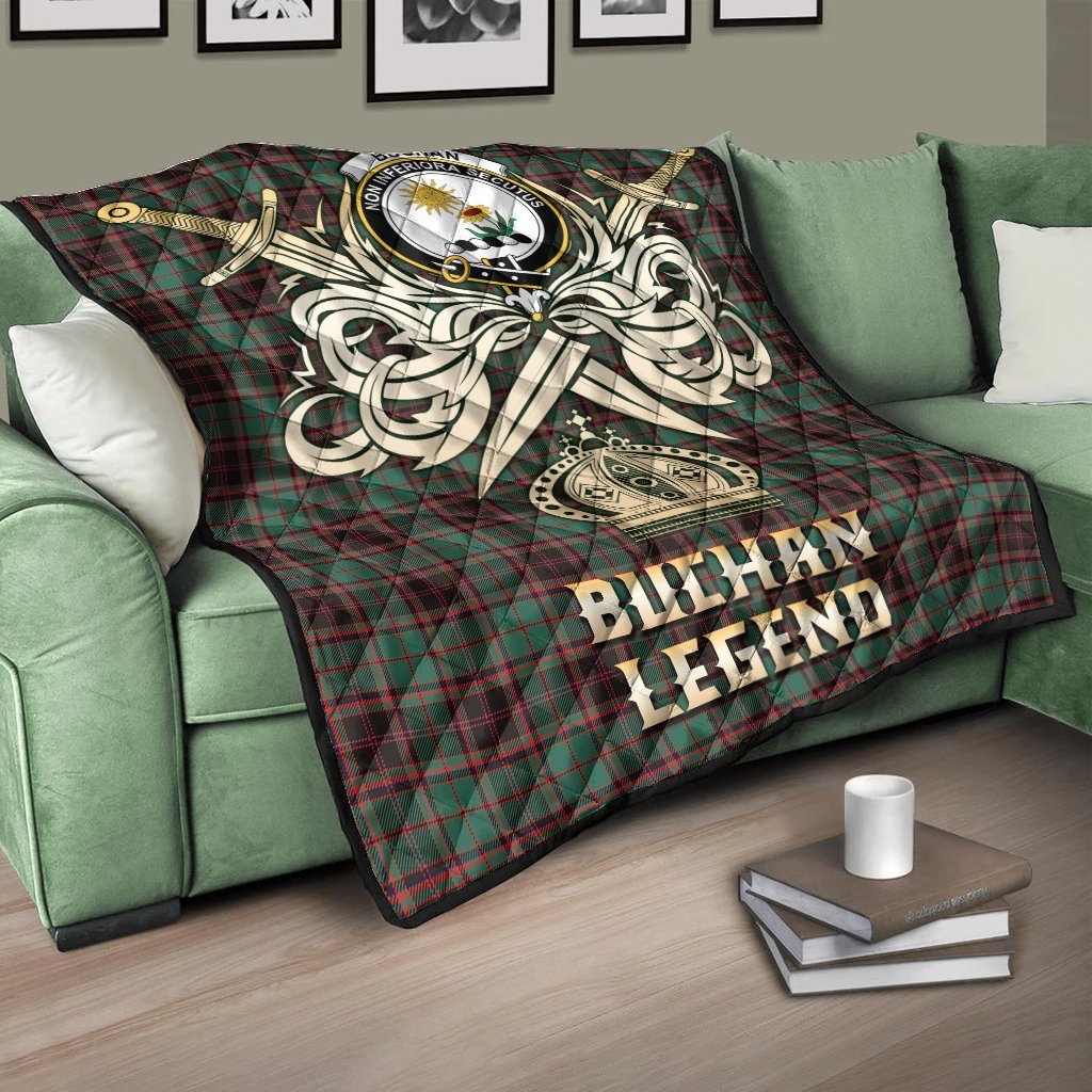 Buchan Ancient Tartan Crest Legend Gold Royal Premium Quilt