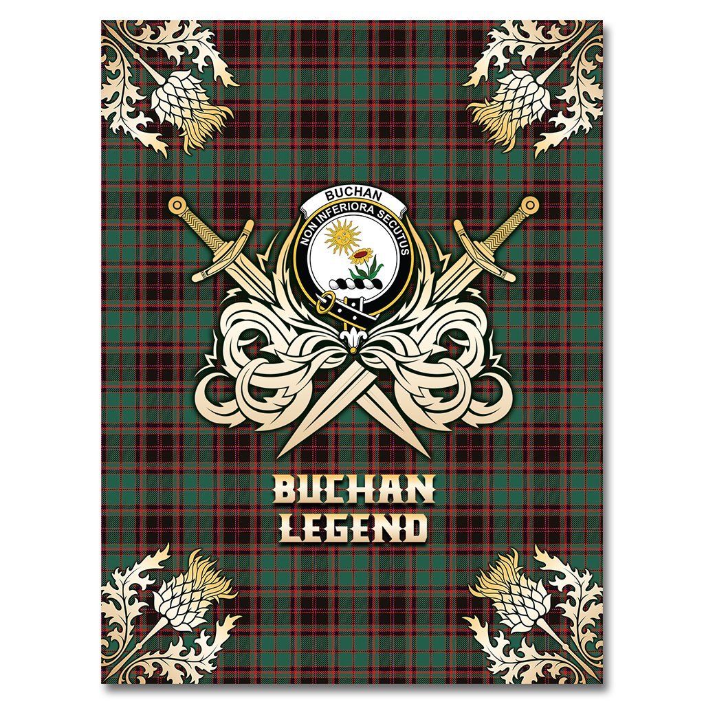 Buchan Ancient Tartan Gold Courage Symbol Blanket