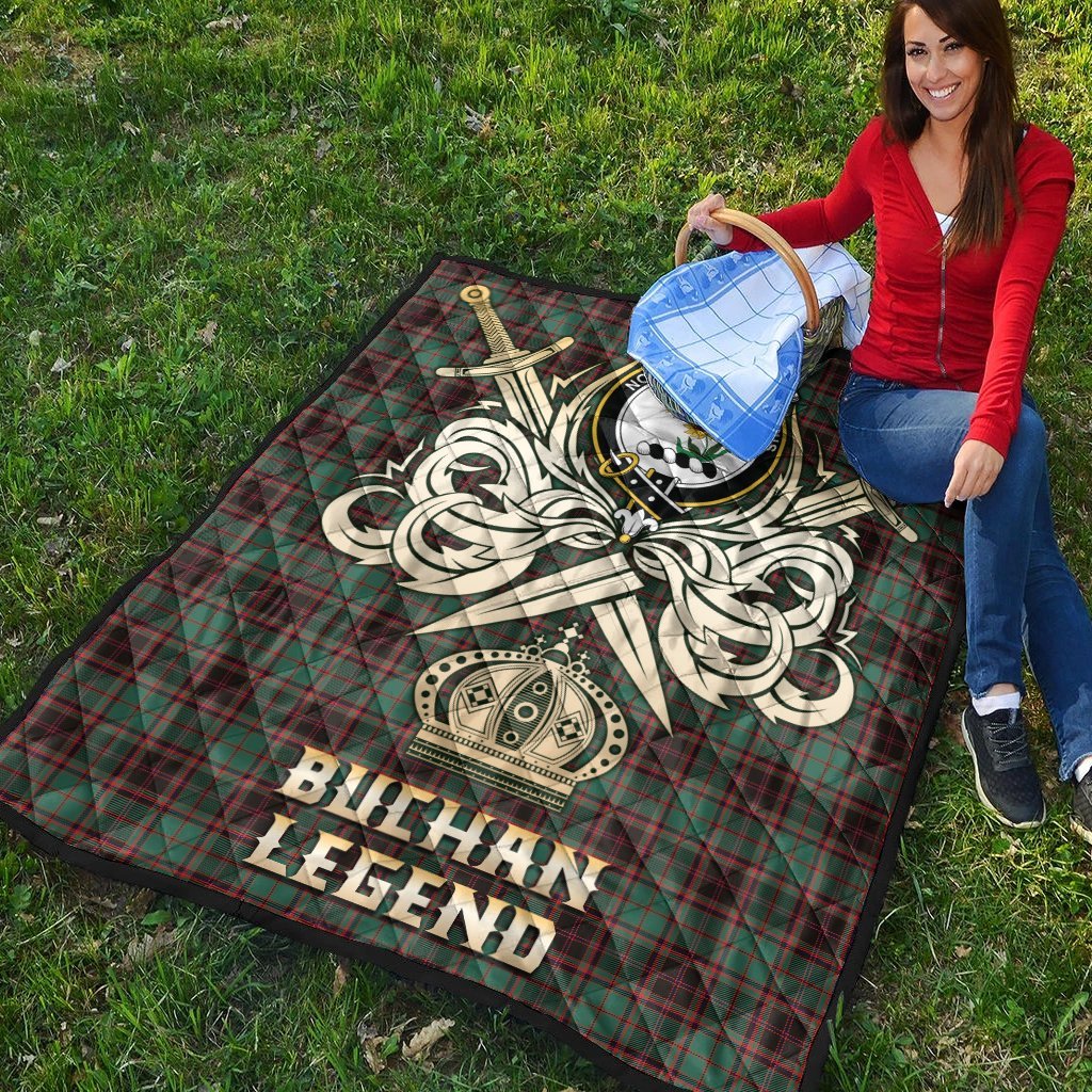 Buchan Ancient Tartan Crest Legend Gold Royal Premium Quilt