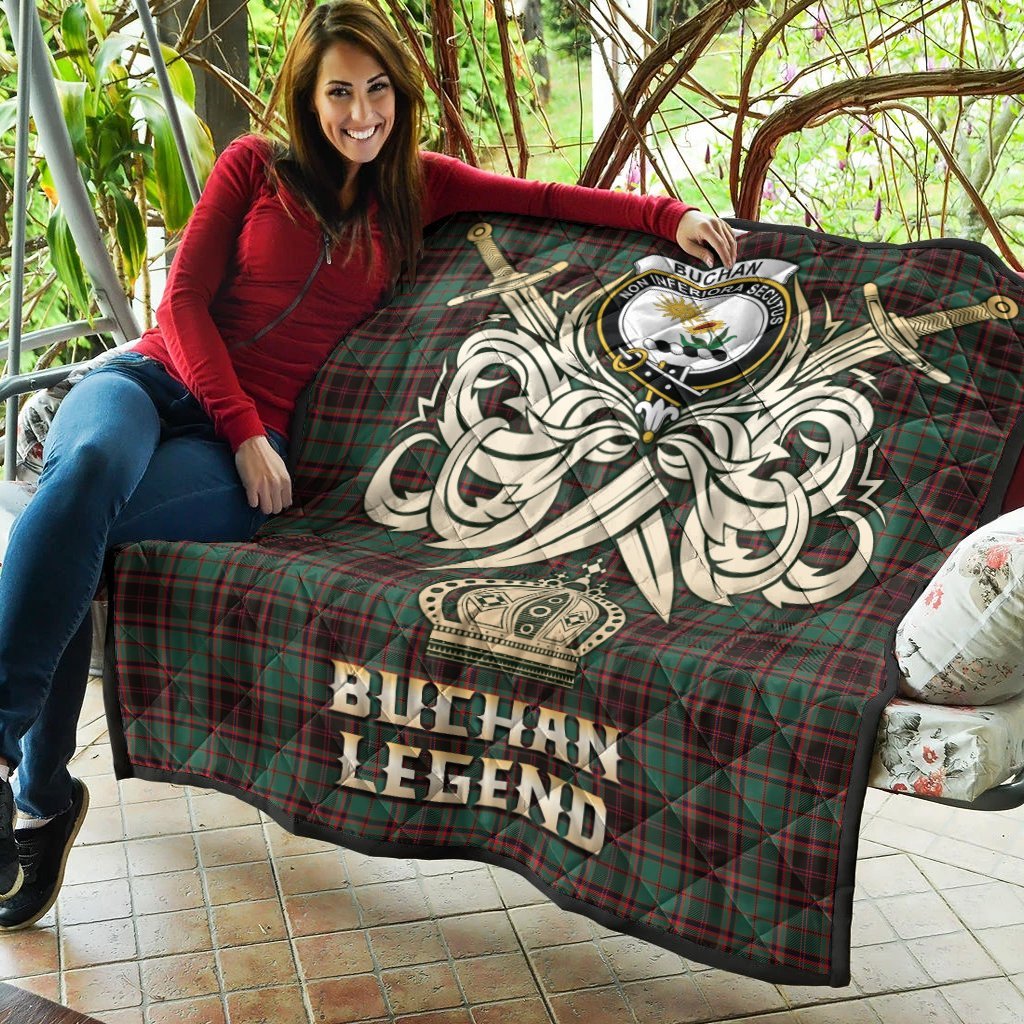 Buchan Ancient Tartan Crest Legend Gold Royal Premium Quilt