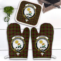 Buchan Modern Tartan Crest Oven Mitt And Pot Holder (2 Oven Mitts + 1 Pot Holder)