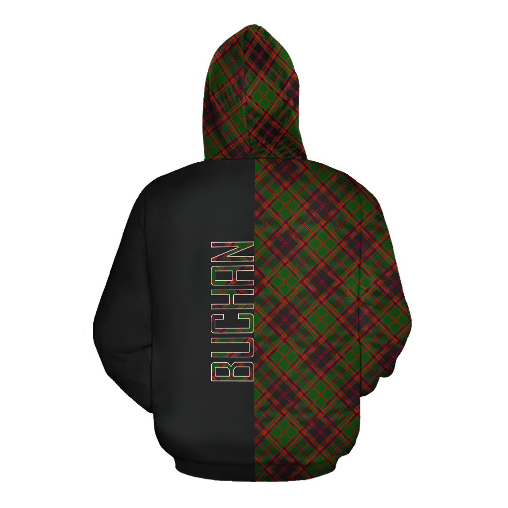 Buchan Modern Tartan Hoodie Half of Me - Cross Style