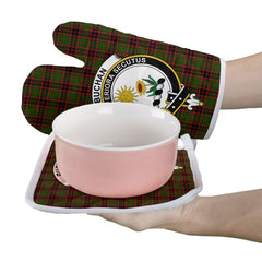 Buchan Modern Tartan Crest Oven Mitt And Pot Holder (2 Oven Mitts + 1 Pot Holder)