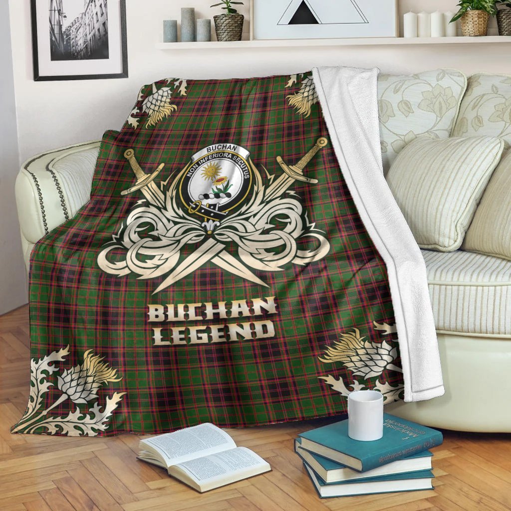 Buchan Modern Tartan Gold Courage Symbol Blanket