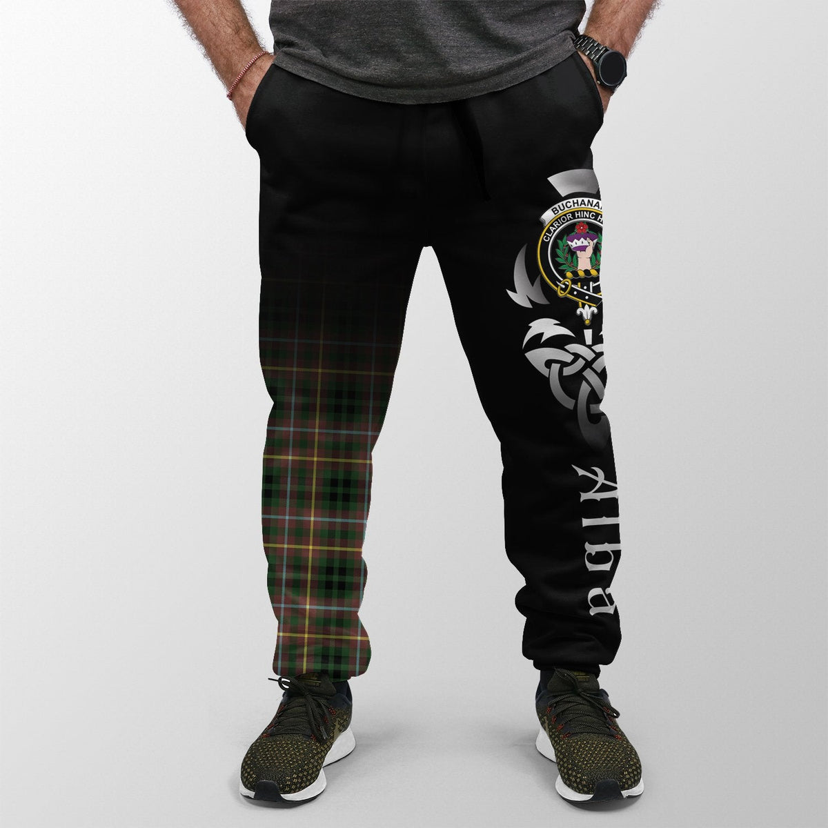 Buchanan Hunting Tartan Crest Jogger Sweatpants - Alba Celtic Style