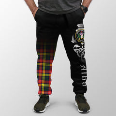 Buchanan Modern Tartan Crest Jogger Sweatpants - Alba Celtic Style