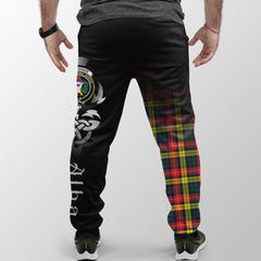 Buchanan Modern Tartan Crest Jogger Sweatpants - Alba Celtic Style