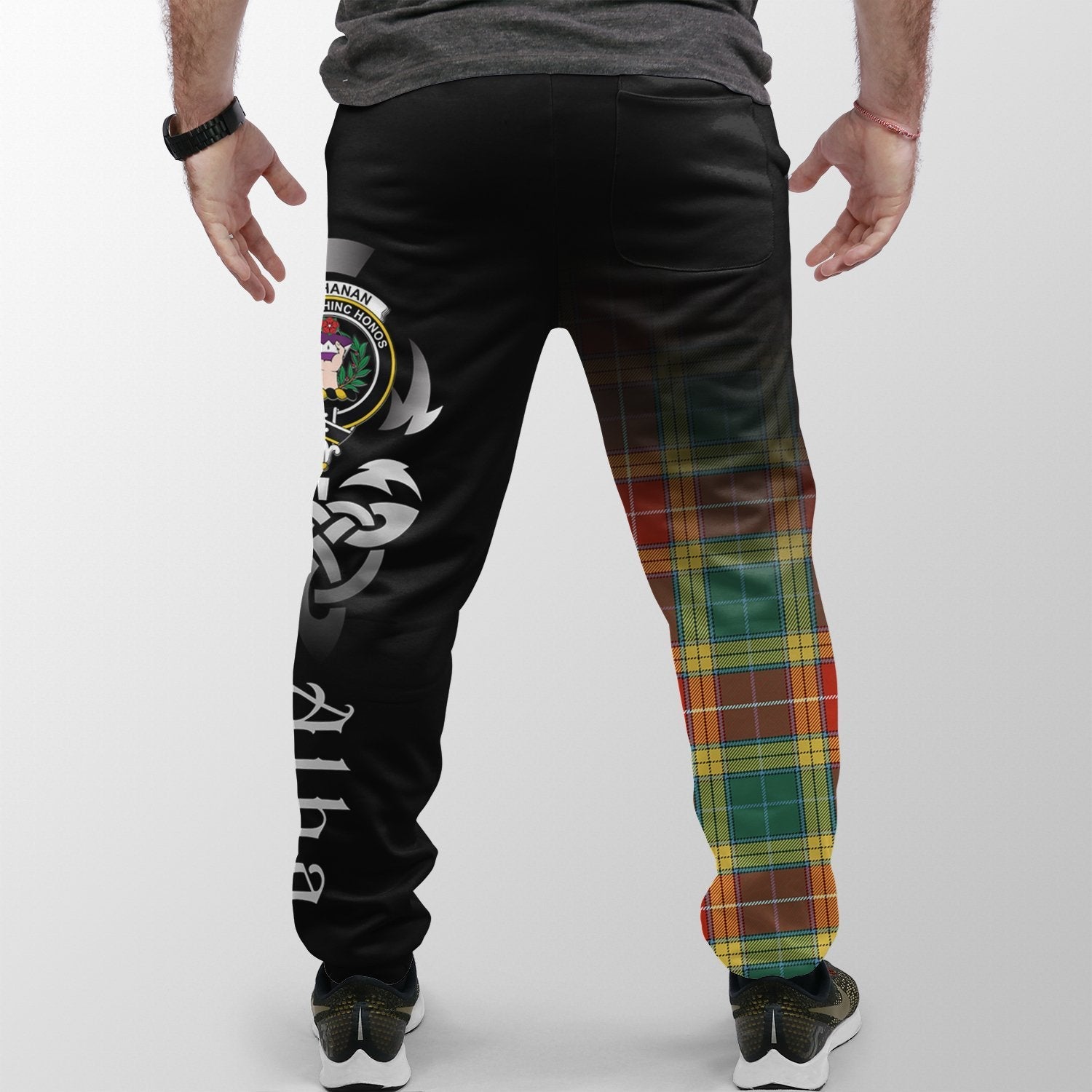 Buchanan Old Sett Tartan Crest Jogger Sweatpants - Alba Celtic Style