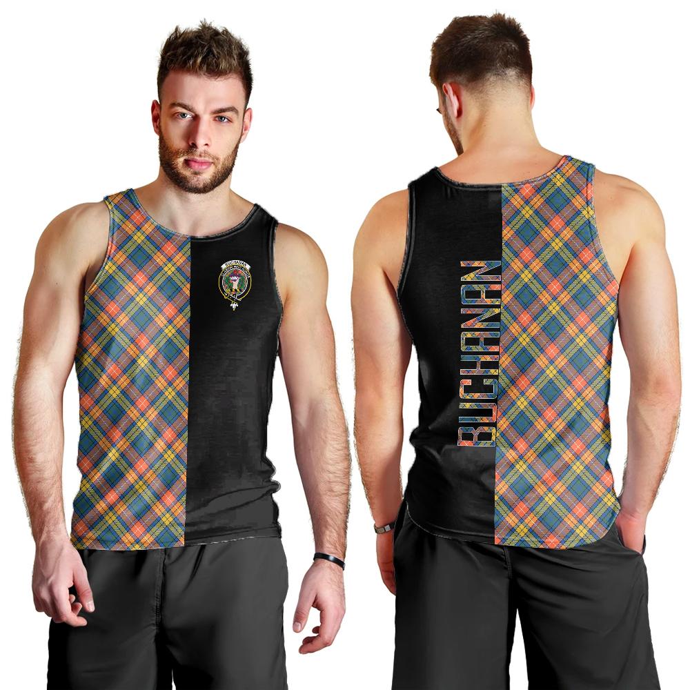 Buchanan Ancient Tartan Crest Men's Tank Top - Cross Style