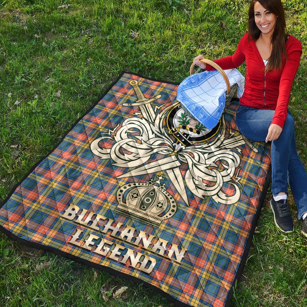 Buchanan Ancient Tartan Crest Legend Gold Royal Premium Quilt