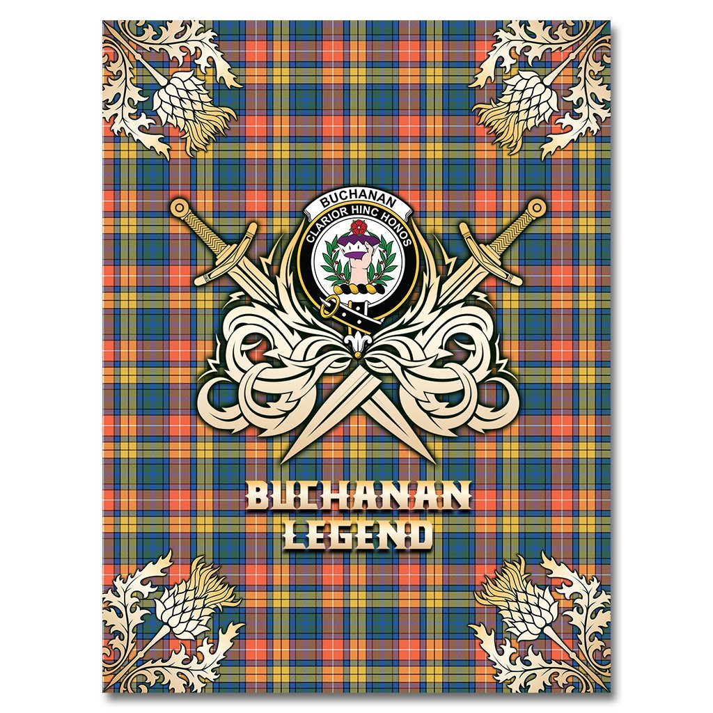 Buchanan Ancient Tartan Gold Courage Symbol Blanket