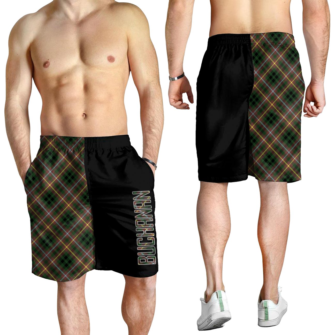 Buchanan Hunting Tartan Crest Men's Short - Cross Style