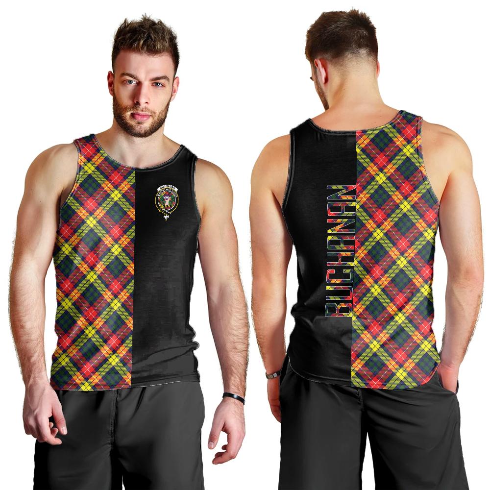 Buchanan Modern Tartan Crest Men's Tank Top - Cross Style