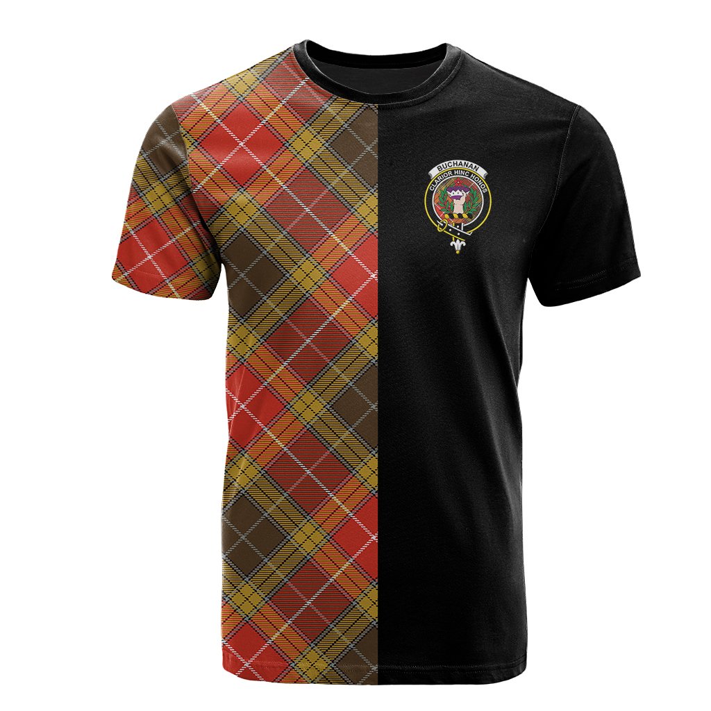 Buchanan Old Set Weathered Tartan T-Shirt Half of Me - Cross Style