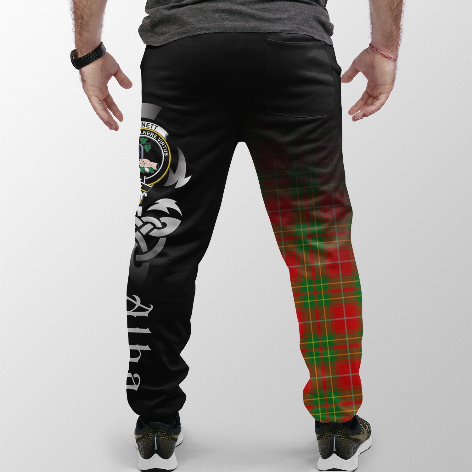 Burnett Ancient Tartan Crest Jogger Sweatpants - Alba Celtic Style