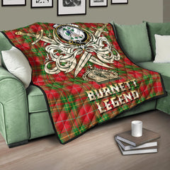 Burnett Ancient Tartan Crest Legend Gold Royal Premium Quilt