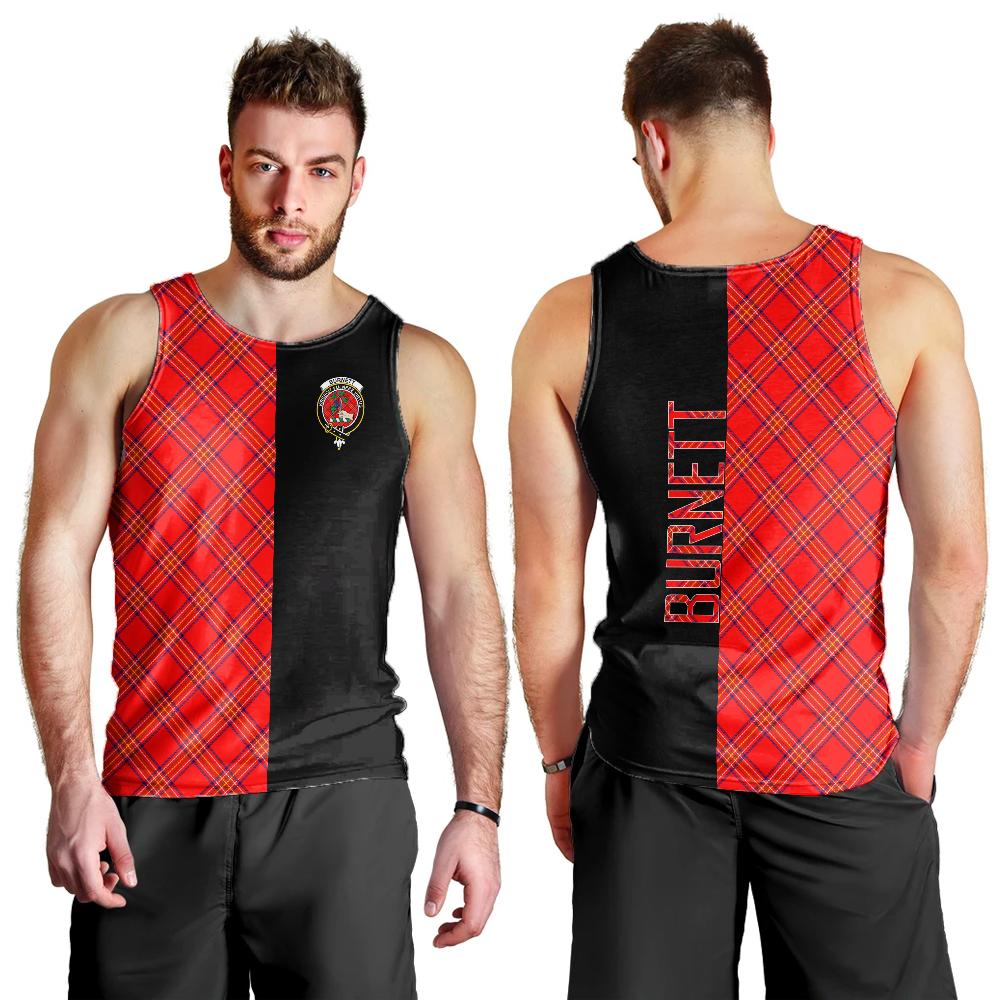 Burnett Modern Tartan Crest Men's Tank Top - Cross Style