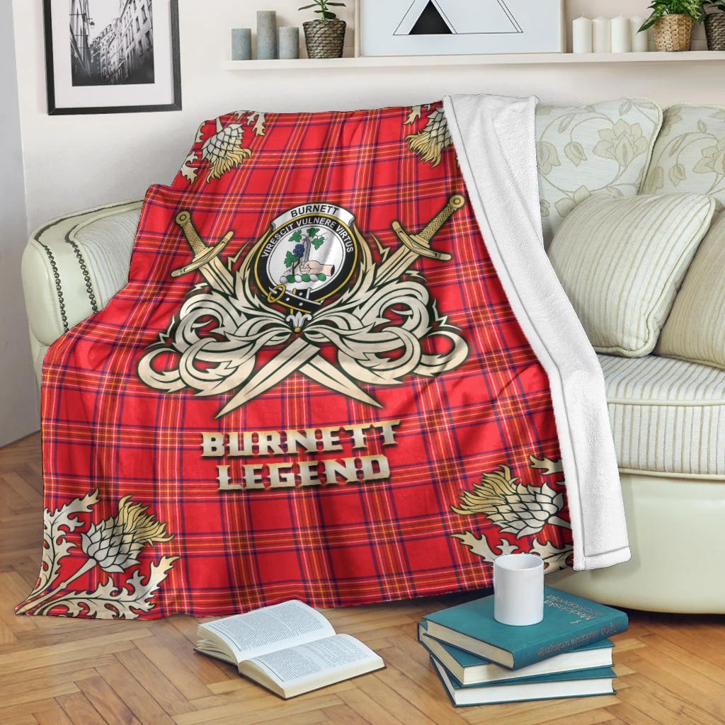 Burnett Modern Tartan Gold Courage Symbol Blanket