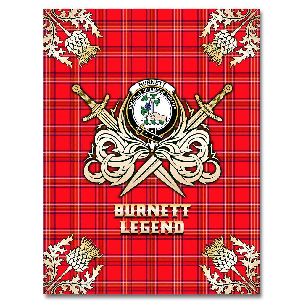 Burnett Modern Tartan Gold Courage Symbol Blanket