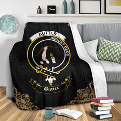 Butter Crest Tartan Premium Blanket Black